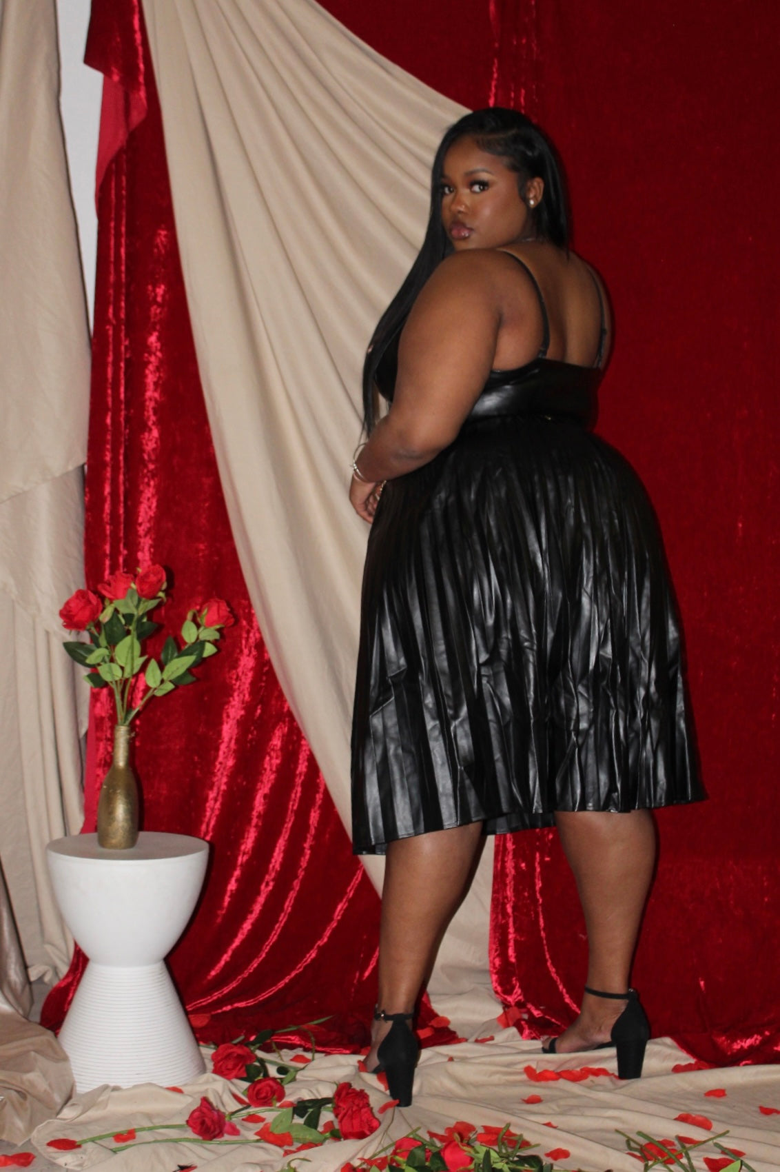 Vegan Leather Plus Size Dress