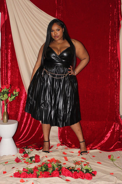 Vegan Leather Plus Size Dress – Curvy Collection