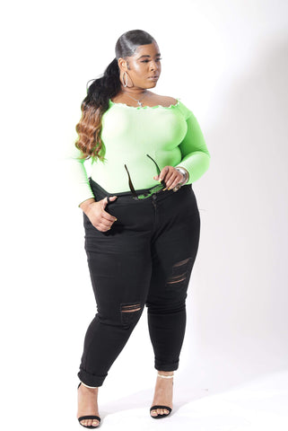 Neon Green Plus Size Bodysuit